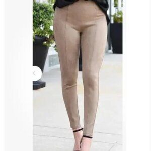 SPANX Leggings Womens M Tan Suede